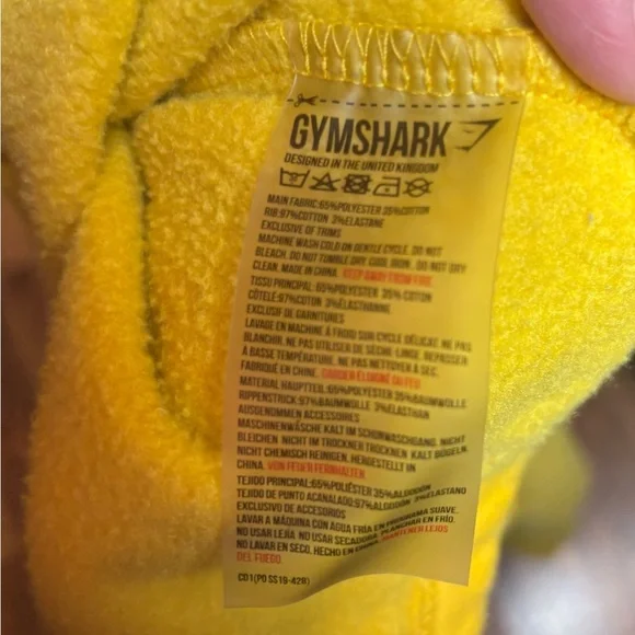 Gymshark Women's Yellow Cropped Sweater Size Medium Athletic Outdoors - Picture 6 of 7